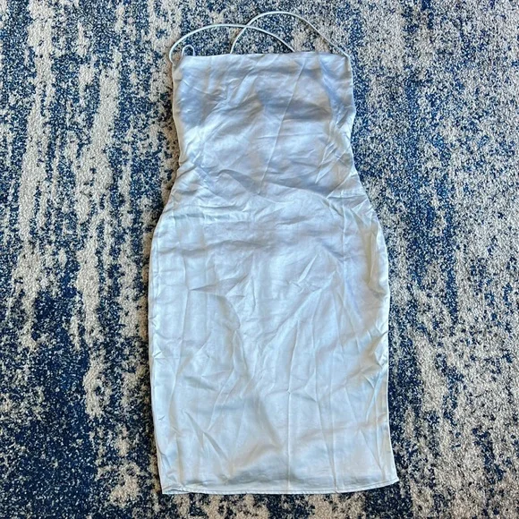 Superdown Billie Drape Midi Dress in Dusty Blue Medium - Picture 4 of 14